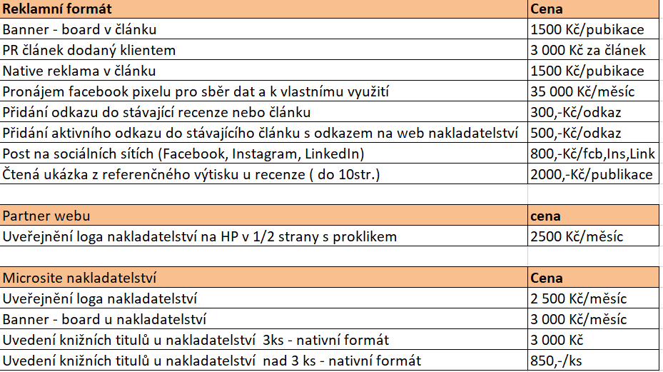 Ceník reklamních formát§ na webu knihobaze.cz